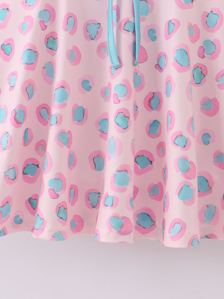 Online Children's Boutique Clothing Store Hayward, Alameda, Ca - Pink Leopard Ruffle Girl Dress