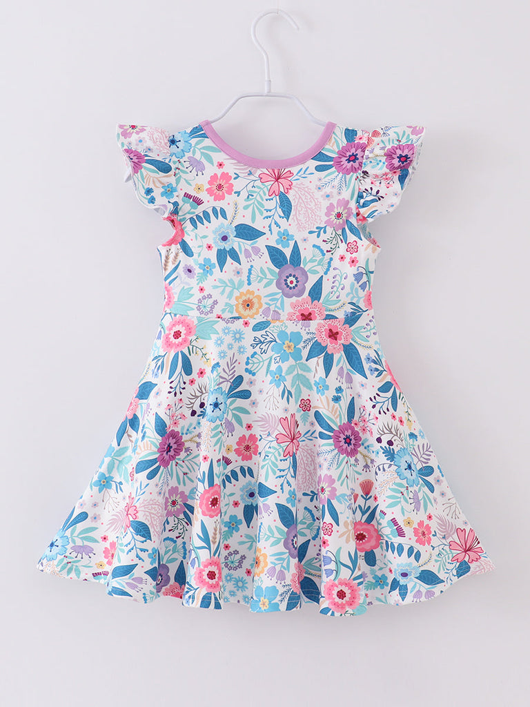 Summer Floral Ruffle Girl Dress