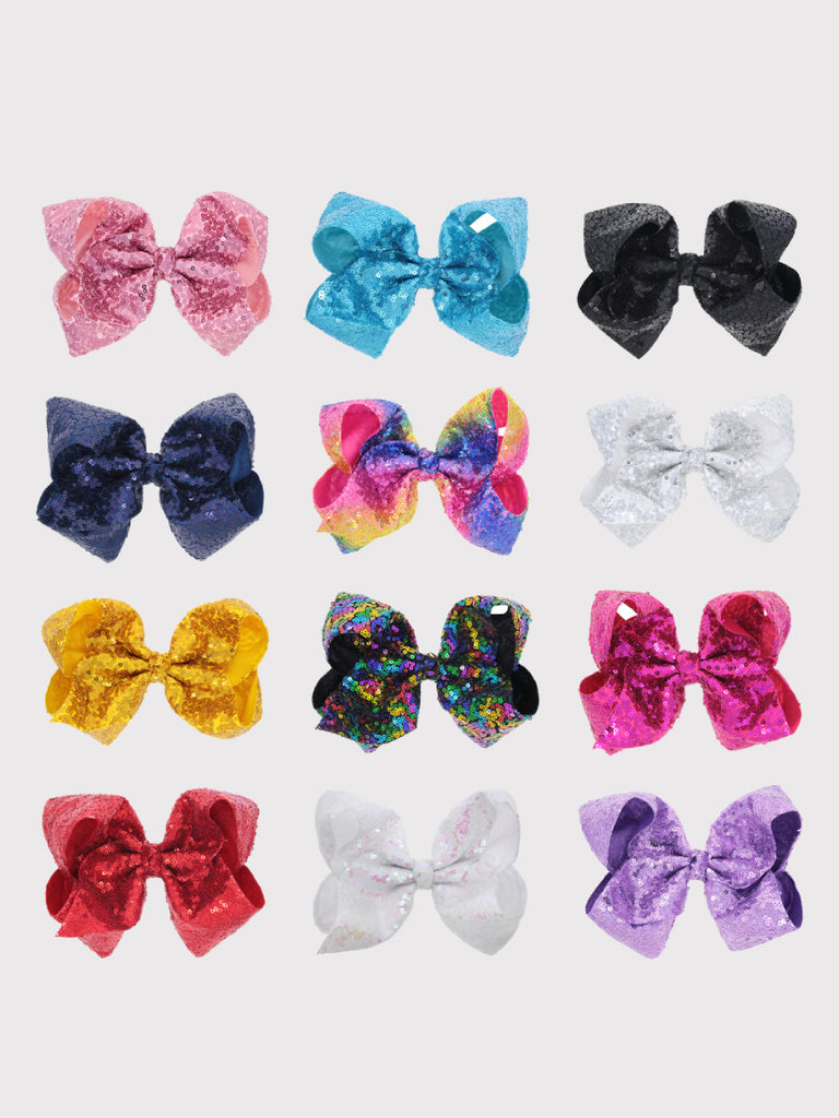 Online Children's Boutique Clothing Store Hayward, Alameda, Ca - 8" Jumbo Sequin Bows - MANY COLORS!