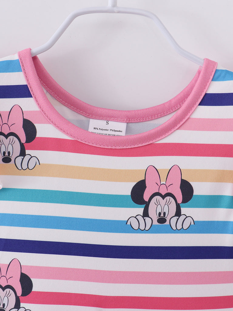 Online Children's Boutique Clothing Store Hayward, Alameda, Ca - Colorful Stripe Minnie Ruffle Girl Dress
