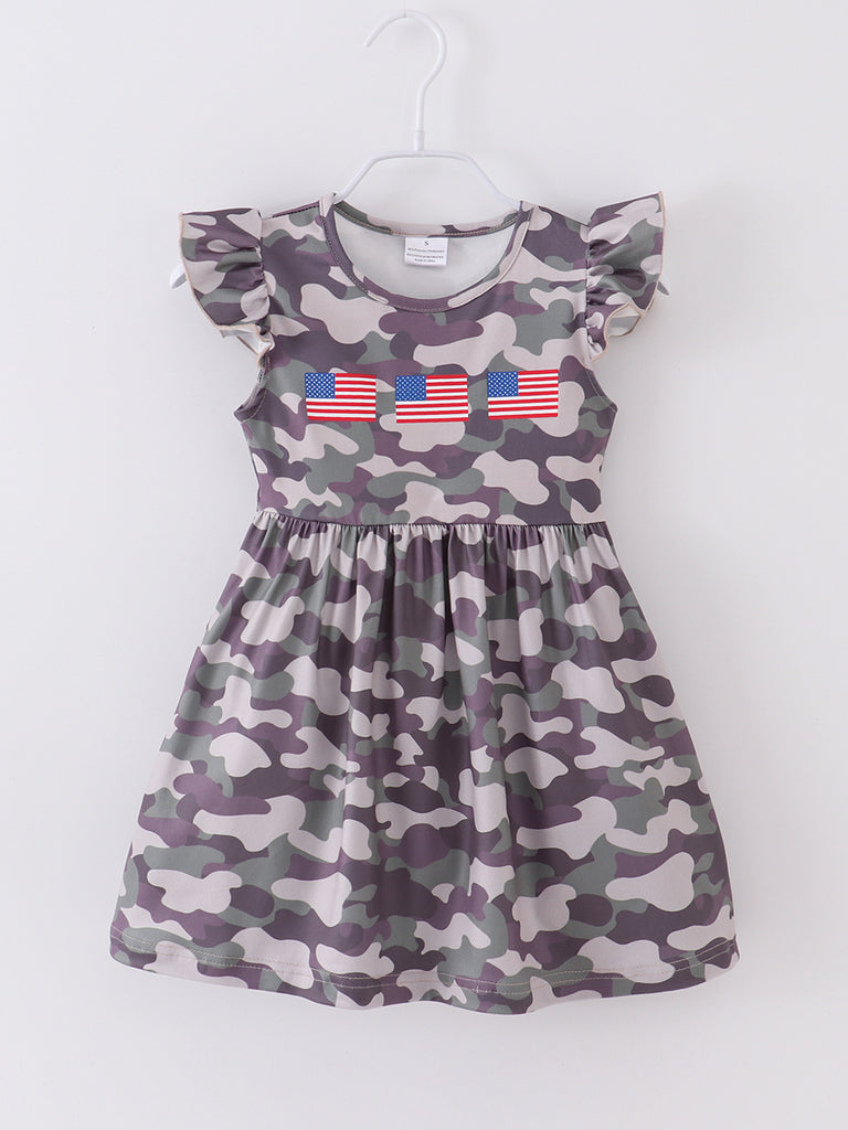 Online Children's Boutique Clothing Store Hayward, Alameda, Ca - American Flag Ruffle Girl Dress