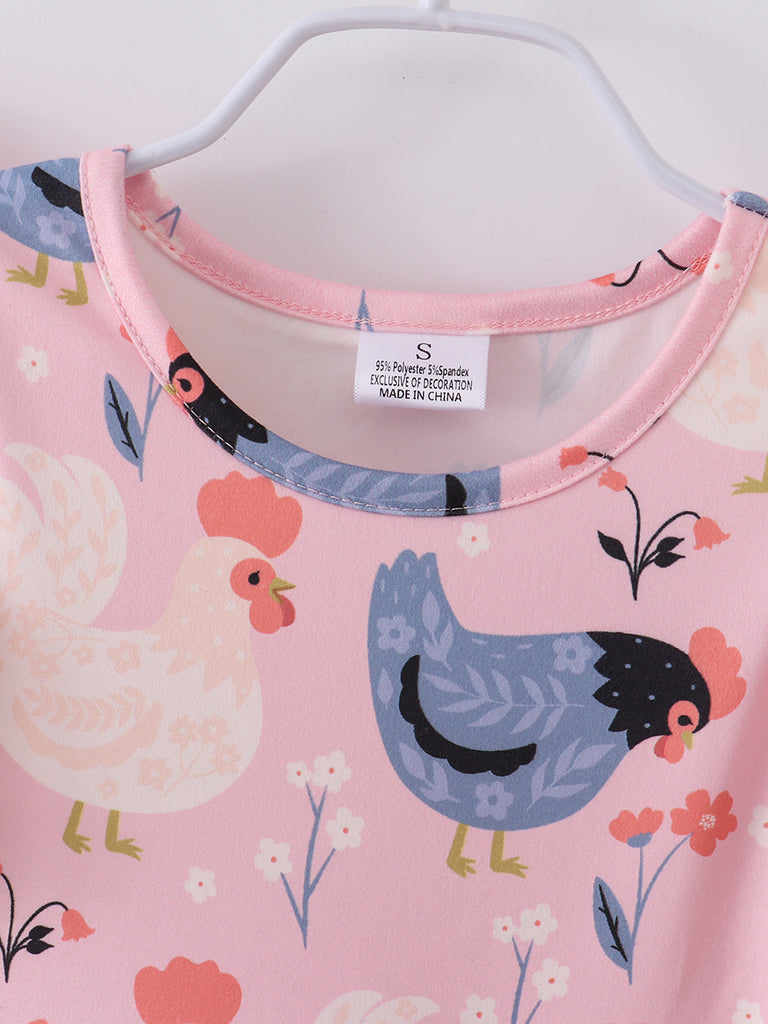Online Children's Boutique Clothing Store Hayward, Alameda, Ca - Chicken Print Tassel Girl Dress