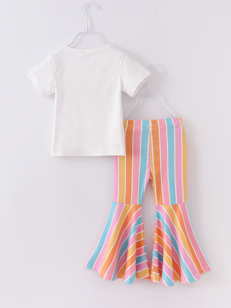 Online Children's Boutique Clothing Store Hayward, Alameda, Ca - Good Vibes Only Stripe Girl Bell Outfit