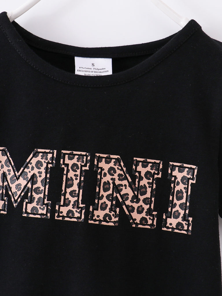 Online Children's Boutique Clothing Store Hayward, Alameda, Ca - Mom & Me MAMA MINI Black Leopard Top