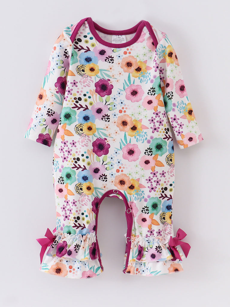 Online Children's Boutique Clothing Store Hayward, Alameda, Ca - Floral Ruffle Baby Romper