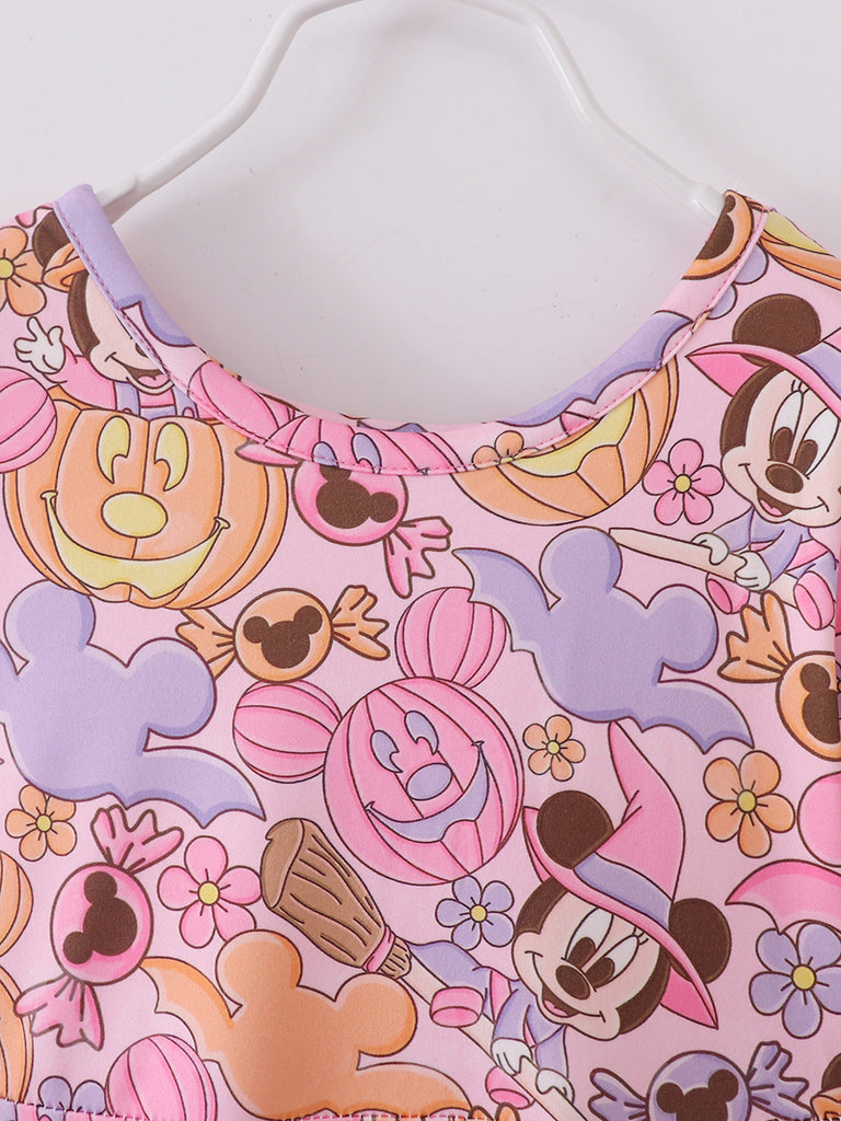 Online Children's Boutique Clothing Store Hayward, Alameda, Ca - Mickey Mouse Pumpkin Girl Twirl Dress