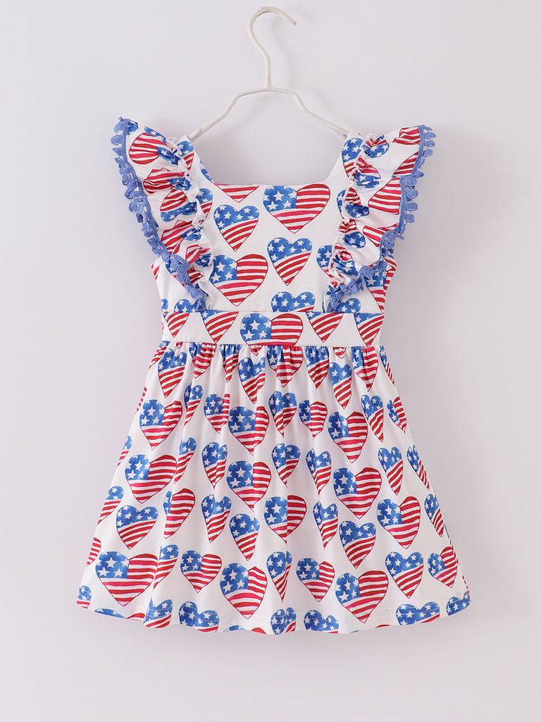 Online Children's Boutique Clothing Store Hayward, Alameda, Ca -American Heart Ruffle Girl Dress
