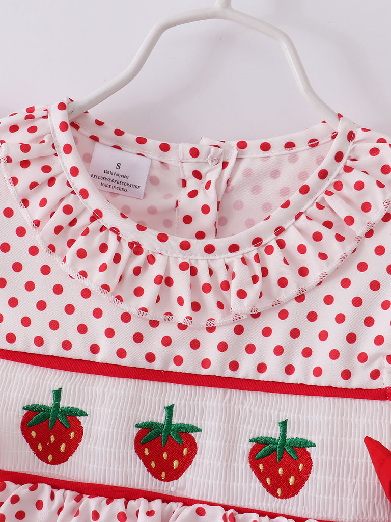 Online Children's Boutique Clothing Store Hayward, Alameda, Ca - Pink Strawberry Smocked Girl Short Set