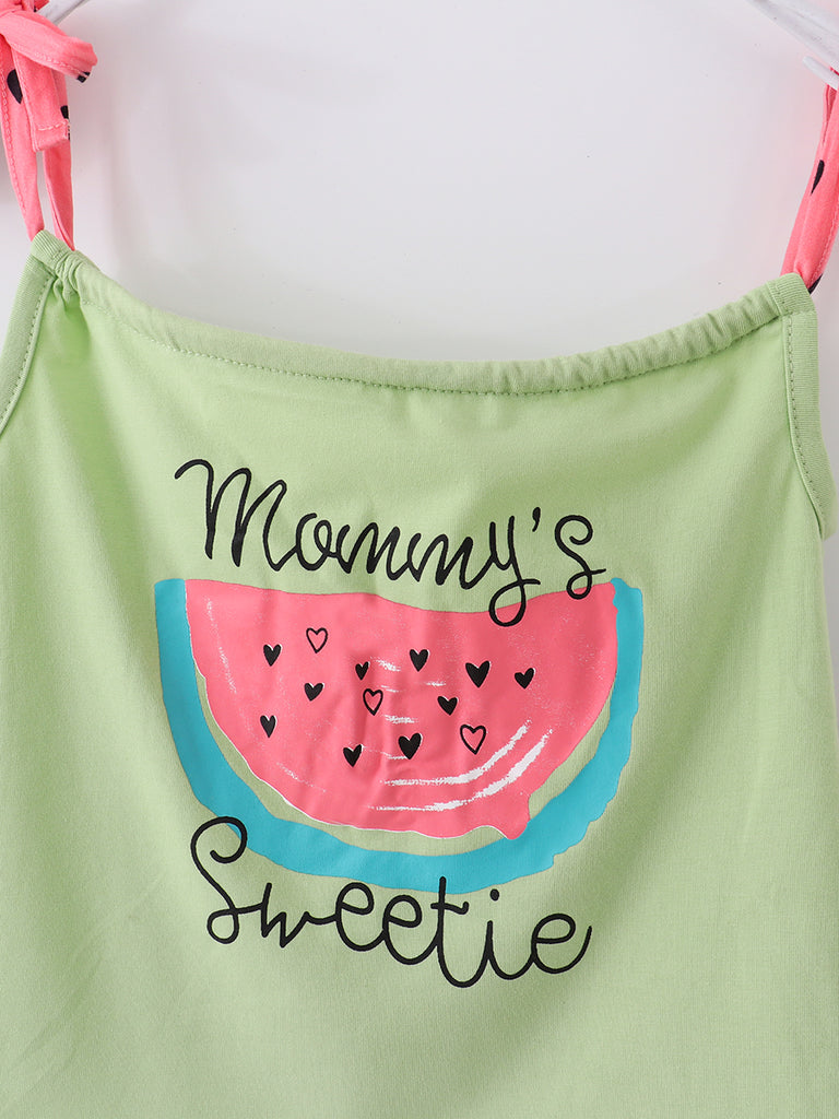 Sweetie Watermelon Ruffle Girl Short Set