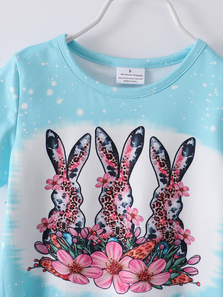 Online Children's Boutique Clothing Store Hayward, Alameda, Ca - Blue Leopard Bunny Girl Outfit