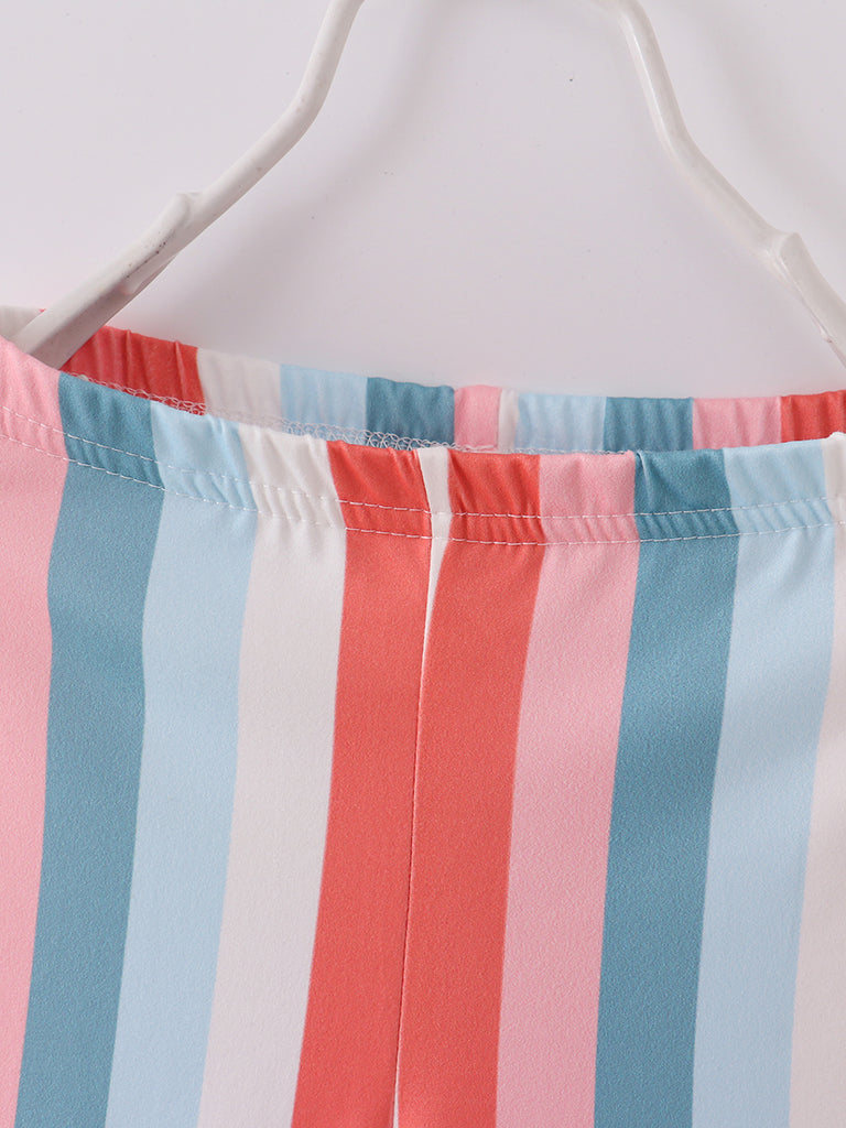 Online Children's Boutique Clothing Store Hayward, Alameda, Ca - Pink Blue Stripe Girl Bell Pant
