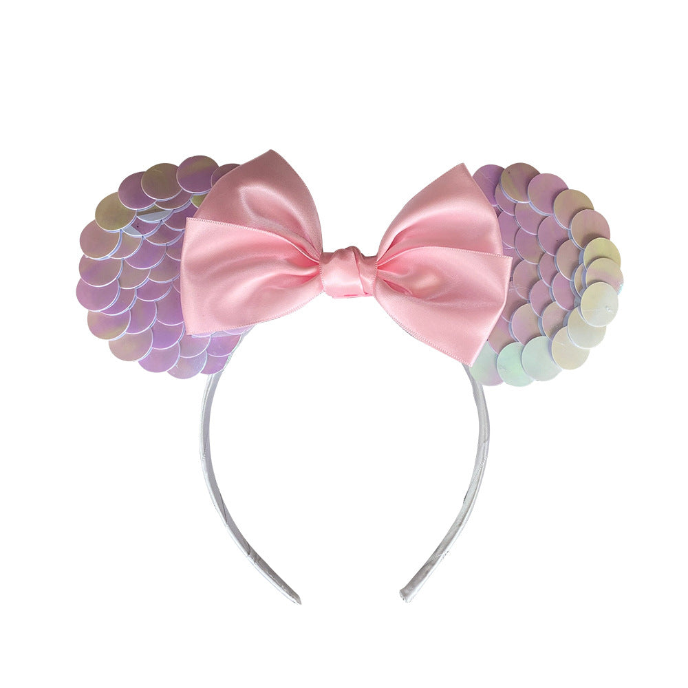Pink Sequins Minnie Mouse Disney Ears Headband